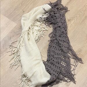 BP Nordstrom Two-Tone Fringe Knit Infinity Scarf